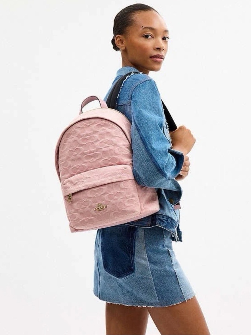 Coach Blush Pink Signature Backpack